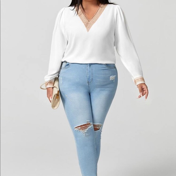 Boho sheer Mesh Lace Long Sleeve Top Shirt Blouse Black - Picture 10 of 12